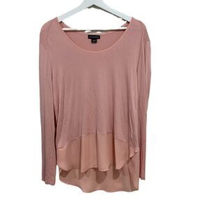 Metaphor blush pink layered long sleeve blouse size medium